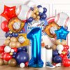 Lukinuo Baseball Balloons 1st Birthday Decorations Baseball Birthday Party Supplies Glove Baseball Foil Balloons Red White and Blue Star Balloons Number 1 Baseball Balloon for Rookie of The Year Boys