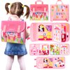 hahaland Montessori Toys for Ages 2-4, Busy Board 1-4 Year Old Girl Birthday Gift 17 in 1 Preschool Learning Activities with 12 Life Skill, Number,Shape,Dressup,Animal,Figures,Baby Girl