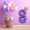 Purple 3 Balloon 40 Inch,Giant Number 3 Balloon & Mini Crown Balloon Set for Girl Boy 3rd Birthday Party Decorations,Purple Birthday Party Decorations Supplies Birthday Digital Balloon