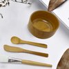 HLYYCC Face Mask Mixing Bowl Set Bamboo,4 Pack Diy Facial Tools For Skin Care,Facemask Mixing Tool Kit With Facial Mask Bowl,Spatula,Spoon,Brush Applicator,Facial Esthetician Supplies (10.14oz)