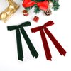 Tobeffect Velvet Hair Bows for Women Girls Christmas Hair Accessories Red Green Hair Bow Velvet Bows for Hair Womens Holiday Velvet Ribbon Bows Christmas Gifts