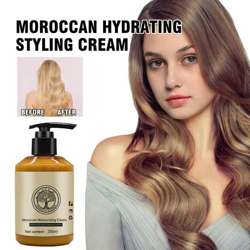 Morocco Curl Defining Cream, 300g Morocco Dynamic Elastin - Long-Lasting Styling Volume Moisturizing Elasticity, Wavy Hair Anti Frizz Curl Cream