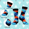WeciBor Men's Dress Colorful Geometry Striped Casual Combed Cotton Crew Socks 12 Packs