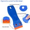 3Pack Plastic Razor Blades Scraper Tool (1Spatula)10 Double Edged blades,No Scratch Sticker Removal Scraper for Cleaning Adhesive Label Decal Glue from Stove top,Glass Window,Cooktop,Car Windshields.