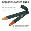 Nefelibata Guitar Strap, Nylon Full Grain Leather Ends Guitar Straps with Pick Pocket for Bass, Electric & Acoustic Guitar, Come with Free Strap Button, 1 Pair Strap Locks and 4 Guitar Picks(Green)