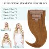 DOORES Hair Extensions Remy Human Hair, Medium Auburn 14 Inch 130g 9pcs, Seamless Clip in Hair Extensions Real Human Hair Seamless Clip Straight Natural Hair Extensions Invisi Edge Hair Extensions