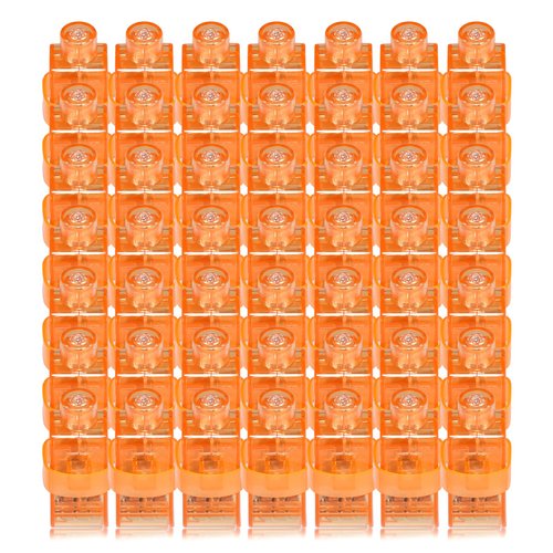 CALIFORNIA CADE ELECTRONIC Finger Lights, 50Pcs Finger Flashlights for Kids Adult Glow in The Dark Party Favors Supplies Bulk, Led Finger Light for Easter Christmas Stocking Stuffers - Orange