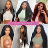 Aatifa 30 Inch Wear and Go Glueless Wigs Human Hair Pre Plucked Pre Cut Water Wave Lace Front Human Hair Wigs for Black Women Deep Curly Wave Lace Frontal Wigs with Baby Hair 180% Density