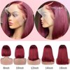 Valiilo Bob Wig Human Hair Glueless Burgundy 13x4 HD Lace Front Wigs Human Hair Pre Plucked 180% Density Straight Lace Front Bob Wig 8 Inch