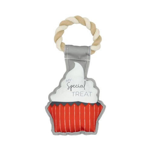 Pavilion - My Special Treat - 10" Cupcake Puppy Dog Toy with Rope Handle K-9 Furry Companion Celebration Aging Birthday Gift Present