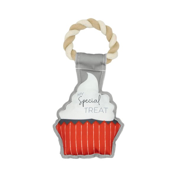 Pavilion - My Special Treat - 10" Cupcake Puppy Dog Toy with Rope Handle K-9 Furry Companion Celebration Aging Birthday Gift Present