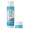 Badger Face Sunscreen Stick SPF 35 with Mineral Zinc Oxide, Travel Size Sunscreen, 97% Organic Ingredients, Reef Friendly SPF Stick Sunscreen for Face, Unscented, 0.65 oz