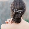 Yokawe Bridal Wedding Hair Comb Silver Rhineston Bride Side Combs Pearl Hair Accessories for Women and Girls