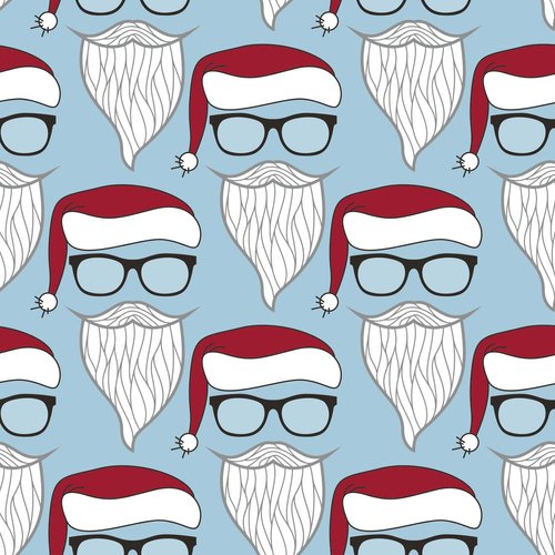 Creative Converting 24 Count Elise Premium Patterned Beverage Napkins, Mod, Santa