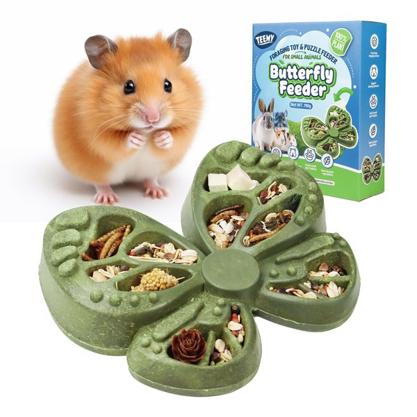 Butterfly Shaped Edible Small Animal Food Bowl Hamster Chew Bowl Chinchilla Gerbil Rat Foraging Toy Puzzle Feeder