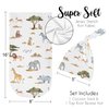 Sweet Jojo Designs Jungle Animals Boy Girl Gender Neutral Unisex Baby Cocoon Swaddle and Beanie Newborn Jersey Set Infant Wearable Blanket Going Home Outfit Set Green Boho Safari Elephant Giraffe