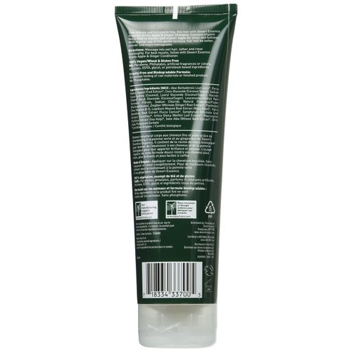 Desert Essence Green Apple & Ginger Shampoo - 8 Fl Ounce - Pack of 2 - Adds Volume, Strength & Shine - Moisturizer & Revitalizing - Coconut Oil - - Apple & Ginger Root Extract