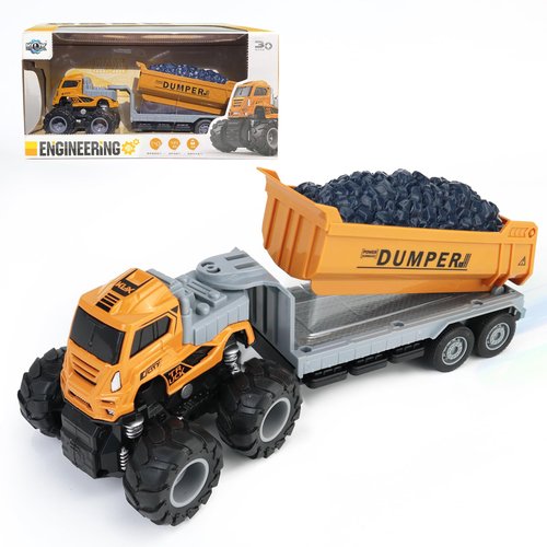 CORPER TOYS Diecast Alloy Dump Truck Toys for Kids, Push and Go Friction Powered Construction Truck Engineering Vehicle for Boys Girls Gift for Birthday Christmas