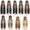 GUOJIAN Baseball Cap with Straight Hair Extensions 32inch Straight Long Hairstyle Adjustable Wig Hat Attached Synthetic Hairpiece for Woman (1B/99, 32Inch)