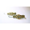 Generic Two small tiny slim gold and clear crystal hair pin clip barrettes fine hair