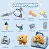TEUVO Pet Care Playset Robot Dog Toys for Kids, 12Pcs Kids Vet Playset Toys Veterinarian Kit Doctor Kit & Interactive Electric Dog Plush & Cage Pretend Play Gifts for Girls Toddlers 3 4 5 6 7 Year Old