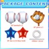 Kwuz Baseball Balloons Baseball Party Decoration | Baseball Sports Theme Birthday Party Supplies Favors 20Inch Foil Mylar Navy Blue Red White Sports Balloon Arch Kits