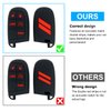 REMOCH Key Fob Cover for Dodge Accessories 5 Button Key Fob Case for Dodge Charger Challenger Dart Durango Journey Replacement Remote Control 3 4 5 Buttons Key Fob Shell (Bright Red Design, 1 PC)