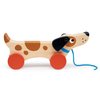 Mentari Toys - Puppy on Wheels - Walk-A-Long Wooden Dog Pull Toy for Toddlers - Natural Wood Toy with Pull Chord, 4 Wheels, Rotating Ears - Enhances Motor Skills - Fosters Imaginative Play - Age 18M+