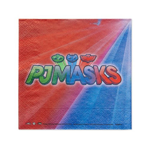 PJ Masks Luncheon Napkins - 6.5" x 6.5" (Pack of 16) - Bold & Eco-Friendly Design - Perfect for Kids' Parties & Events