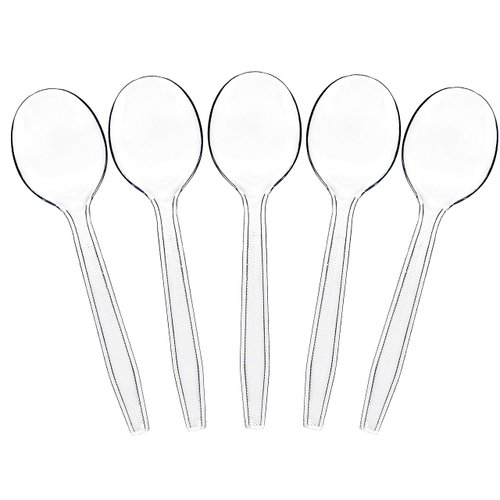 Plasticpro Clear Plastic Soup Spoons Disposable Cutlery Utensils 200 Count