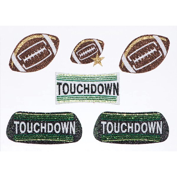 Anderson's Football and Touchdown Glitter EyeBlacks and Body Decals, 12 per Package, Tattoos, Cheek Cheers, Fan Gear, Sports Fan Gear,School Spirit, Football Cheerleader Accessories, Homecoming