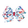 Wee Ones Girls' Patriotic Sequin Print Hair Bow on a WeeStay Hair Clip, King, Star