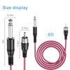 6-Feet Tattoo Clip Cord, Ancable 6.35mm to RCA Connector Silicone Tattoo Clip Cable Cord Suitable for Tattoo Pen, Rotary Tattoo Machine, Pink