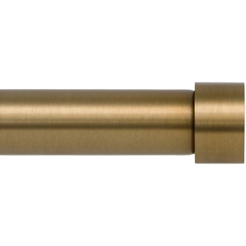 Ivilon Side Window Curtain Rod - End Cap Style Design 1 Inch Pole. 16 to 28 Inch Color Warm Gold