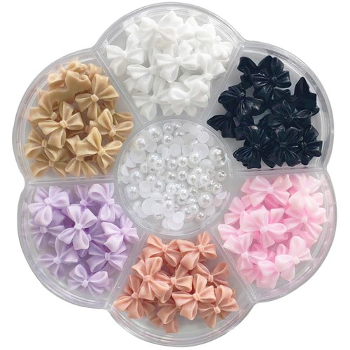 SONGJIE Colorful Bow-Knot Nail Stud Rhinestones Crystal, 3D Bow-Knot Colorful Nail Charms Set for Nail Stones Design DIY Decoration Jewel Stones Nail Art Rhinestones