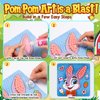 Girls Gifts Pom Pom Crafts 6PCS 7.9-Inch, Pom Pom Art Kit & Crafts for Kids Ages 2-4 4-8 6-8, Toddler Crafts Kits Art Projects, DIY School Supplies Kit, Birthday Christmas Gifts (Animal Farm Set)