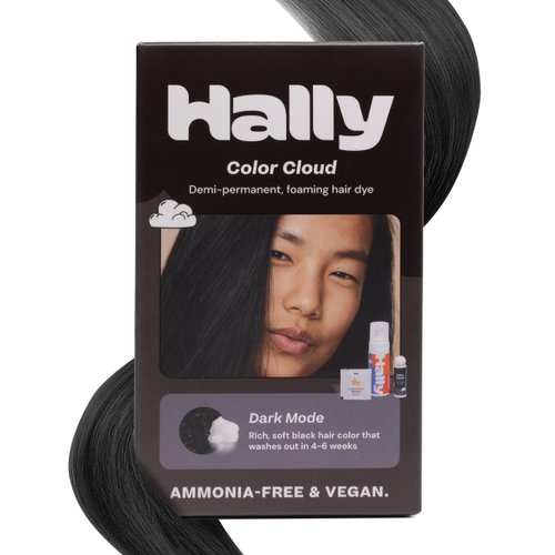 Hally Hair Color Cloud Hair Dye (Dark Mode) - Demi-Permanent Foam Hair Color for Women & Men - Mess-Free & Long-Lasting Hair Dye Kit, Hair Coloring Products Wash Out in 4-6 Weeks, Vegan