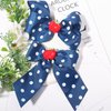 Back to School Hair Clips Cute Apple Dark Blue Bow Hair Clip for Girls White Wave Point Claw Clip Hair Accessories for Women Kids Claw Clips for Thick Thin Hair 2Pcs (Dark Blue)