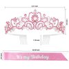 ACO-UINT Pink Birthday Crown for Women, Birthday Headband Birthday Sash Birthday Tiara, Birthday Girl Crown Birthday Queen Tiara Decorations Birthday Gifts