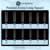 Luckyfairy Extra Long Square Nail Tips, XXL 120Pcs 12 Sizes No C Curve Clear Acrylic Nails Straight Tapered Square Press on False Nail Tips for Nail Extension Nail Art Salon Home DIY