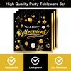 40pcs retirement Party Supplies,include Black and gold 20 Plates, 20 Napkin,Used for retirement Party Decoration (retirement（AAA）)