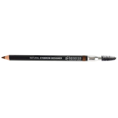 Benecos Eyebrow-Designer, All-Natural Eyebrow Pencil and Brush - Soft, Subtle, Natural Look, Vegan (Brown)