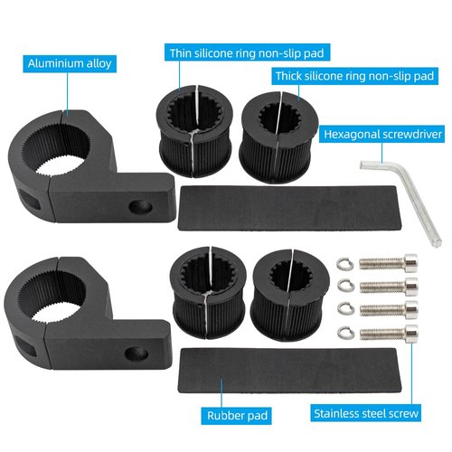 Motorcycle Aluminum Mounting Bracket Kit Tube Clamp 2Pcs 0.75" 1" 1.25" Bullbar Roof Rack Roll Cage Horizontal Bar Clamp Mounting Kit fit for Trucks Car ATV Motorcycle Truck