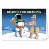 Stonehouse Collection - 18 Christmas Cards Boxed with Envelopes, Funny Christmas Cards, Season for Sharing, Funny Santa Holiday Greeting Card, Bulk Christmas Cards, Boxed Christmas Cards