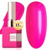 Double Rhythm 15ML Gel Nail Polish Pure Sheer Same Color Same Bottle Soak Off Gel Polish Art Manicure Salon DIY at Home for Women (Hot Pink-A1312)