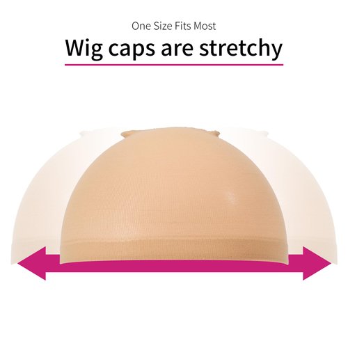 LUERMINJP Wig Cap 4 Pieces Sheer Stocking Caps for Women Nude Breathable Natural Wig Caps for Lace Front Wigs Comfortable and Skinlike