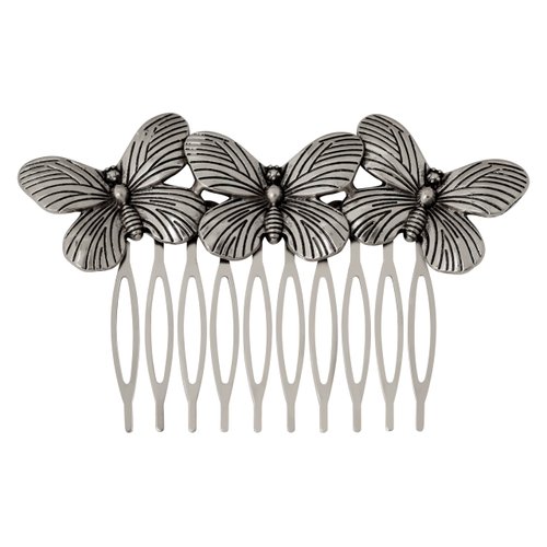 MINACHI Vintage Style Butterflies Hair Comb, Silver-Toned Color, Bridal Hair Accessories for Women