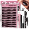 Mayhug Lash Clusters Kit, 144PCS 3D Fluffy Lash Clusters 10-18mm Lashes with 10ml Bond and Seal Waterproof, 5ml Lash Remover, Lash Tweezers eyelash extension kit at Home (Lux Kit)