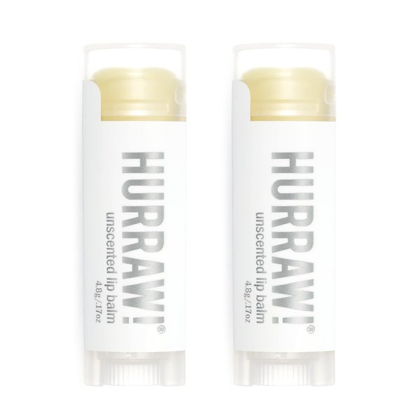 Hurraw! Unscented Lip Balm, 2 Pack: Organic, Certified Vegan, Cruelty and Gluten Free. Non-GMO, 100% Natural Ingredients. Bee, Shea, Soy and Palm Free. Made in USA