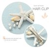 Yean Starfish Wedding Hair Clip Silver Beach Bridal Hair Accessories Pearl SeaShell Hair Piece for Women and Girls